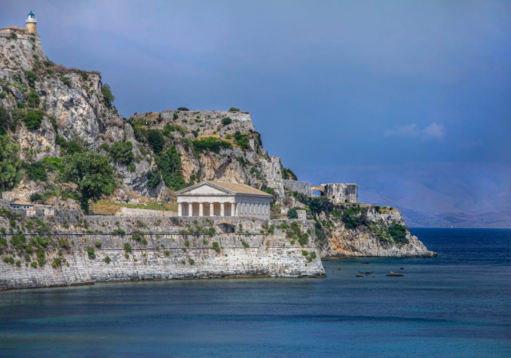 Old Fortress of Corfu on Island Shore